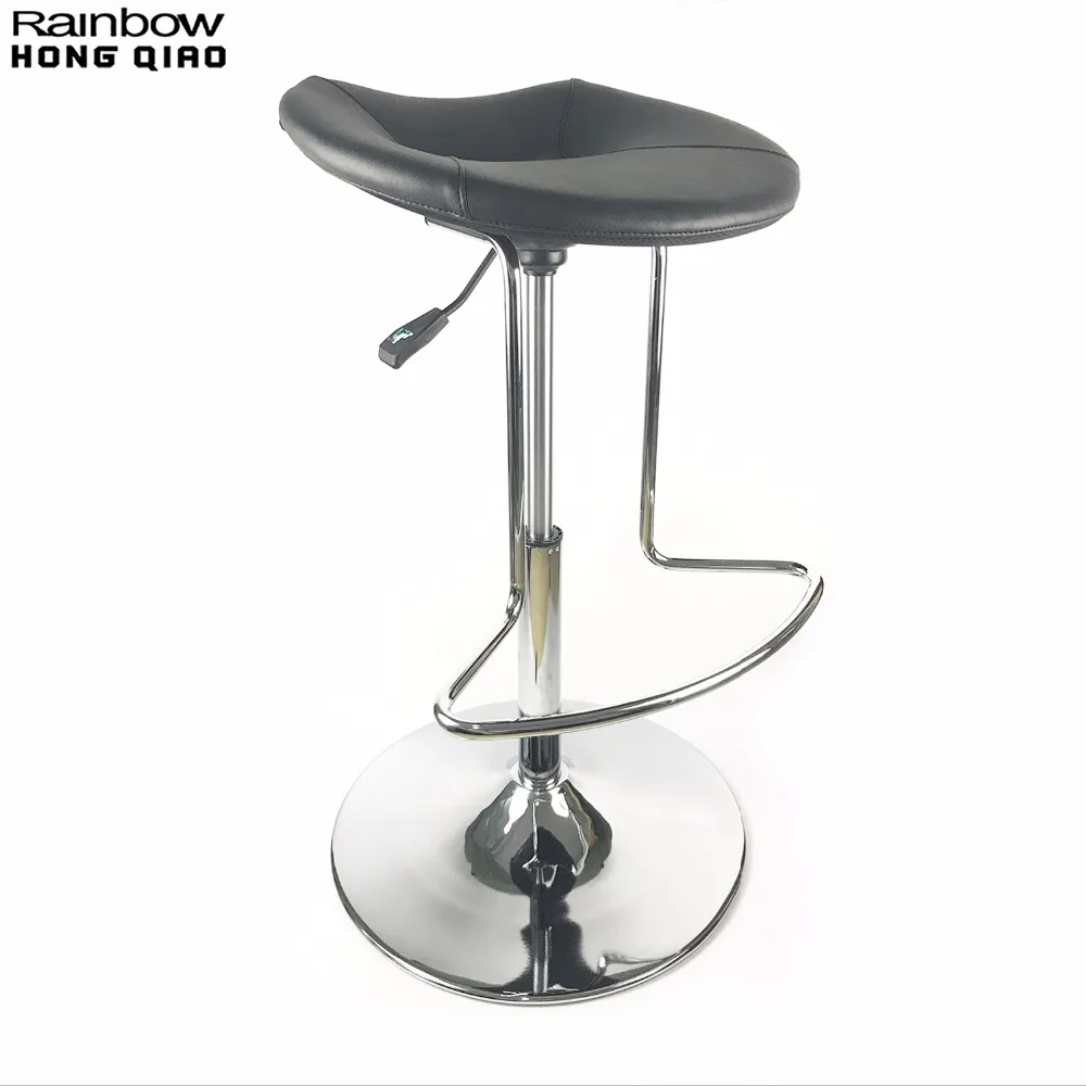 PU Leather Height Lift Adjustable Swivel Bar Stool Contemporary Chrome