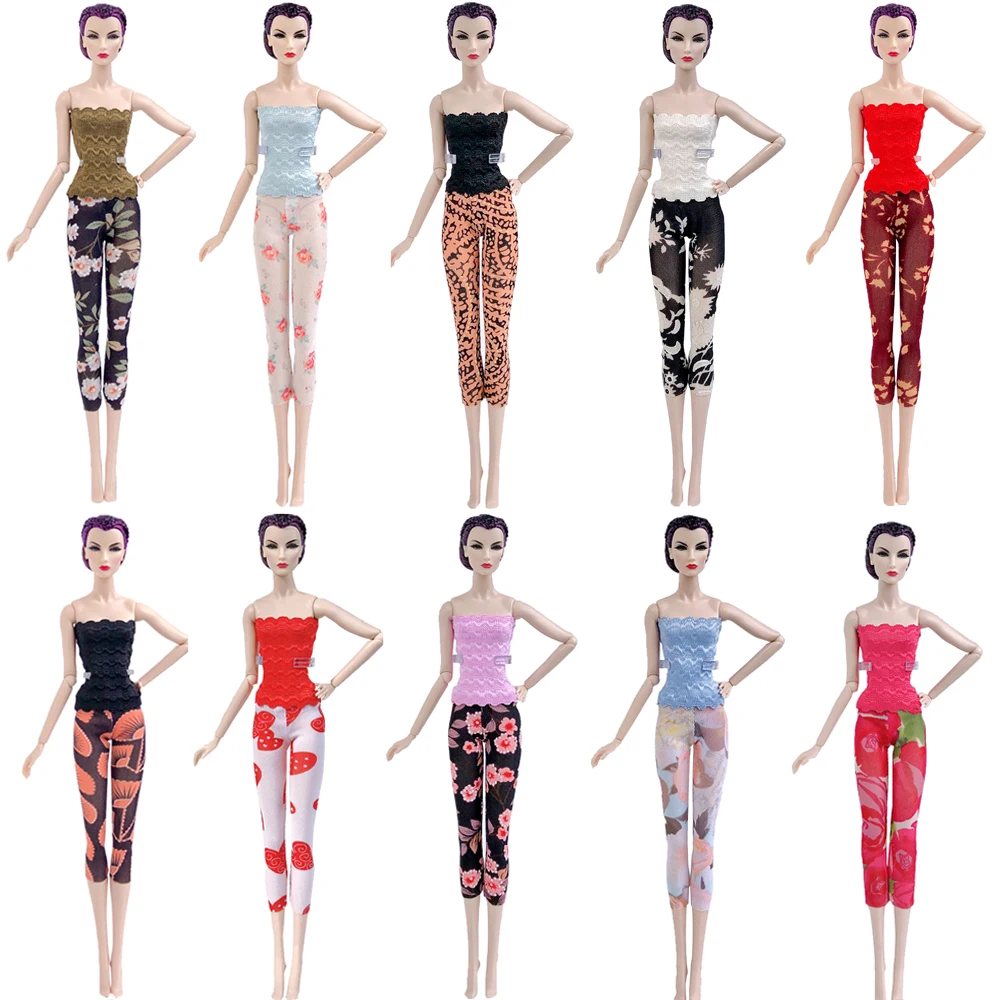 

NK Randomly 10 Pcs /Set Doll Trousers Fashion Clothes Doll Outfit Baby Toys High quality Suits For Barbie Doll Accessories 7X