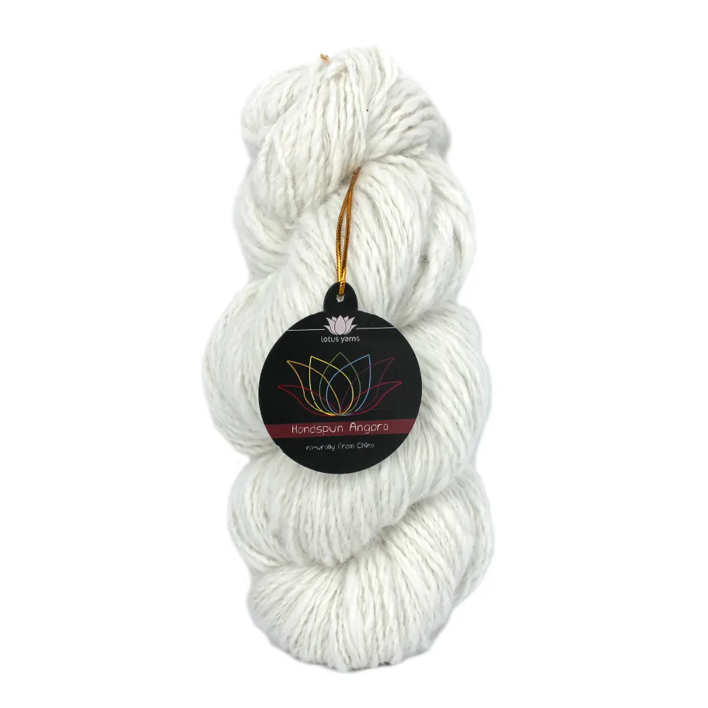 

1 *50g hank handspun 100% angora yarns handknitting yarns color nat white