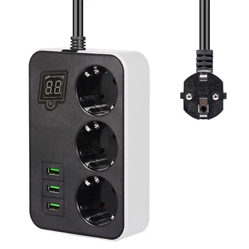 

Smart Timing Socket Power Strip 3EU Plug Outlets Electric Socket With USB 3Ports Charger Adapter 5V 3.4A 1.8m Extension Cord