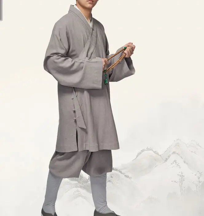 

UNISEX Top quality linen&cotton Buddhist shaolin kung fu Monks suits Lay meditation uniforms Lohan arhat clothing gray/blue/red