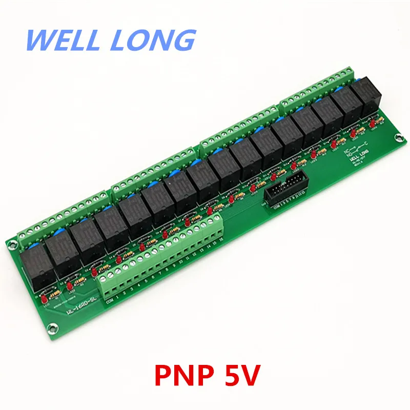 

16 канальный PNP тип 5V 15A Модуль интерфейса реле питания, реле HF JQC-3FF-5V-1ZS.