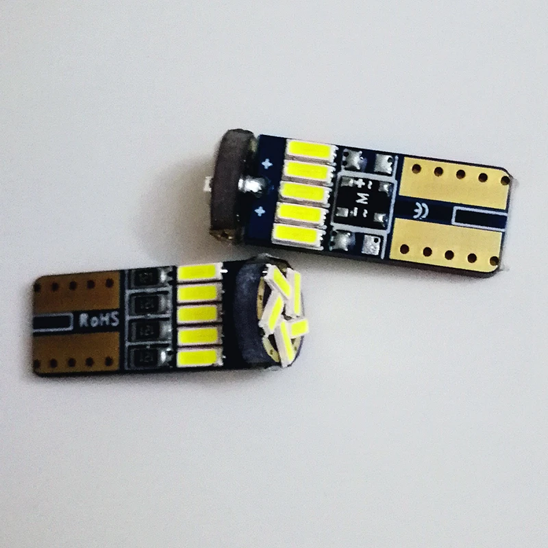 100 шт. T10 15SMD 4014 led Canbus без ошибки бесполярности Передний фонарь светодиодный T10 Canbus W5W светодиодный Магистральный светильник двери лампы Led потолочный плафон