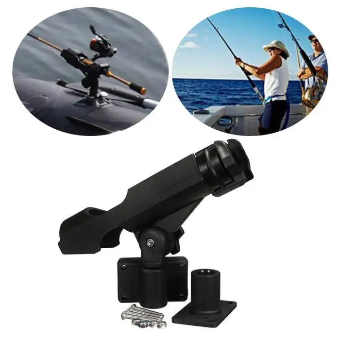 Adjustable Fishing Rod Rack Rotary Plastic Fishing Boat Rods Holder for Kayak Boat ED-shipping