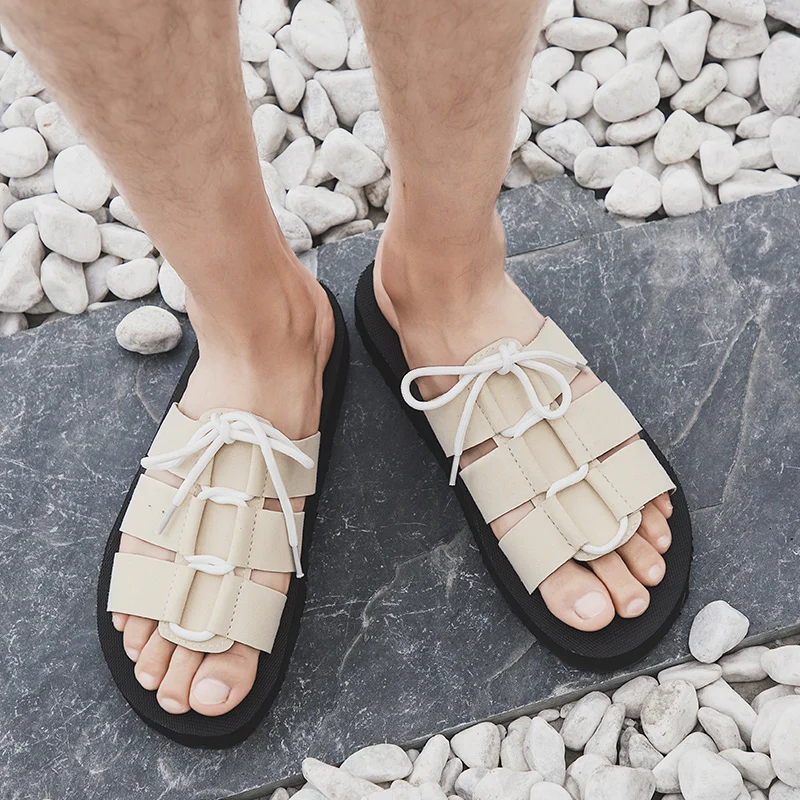 Мужские шлепанцы; Летняя мужская повседневная обувь на шнуровке; легкие шлепанцы; Мужская обувь для взрослых; Klapki Zapatos De; Мужская обувь; Homme