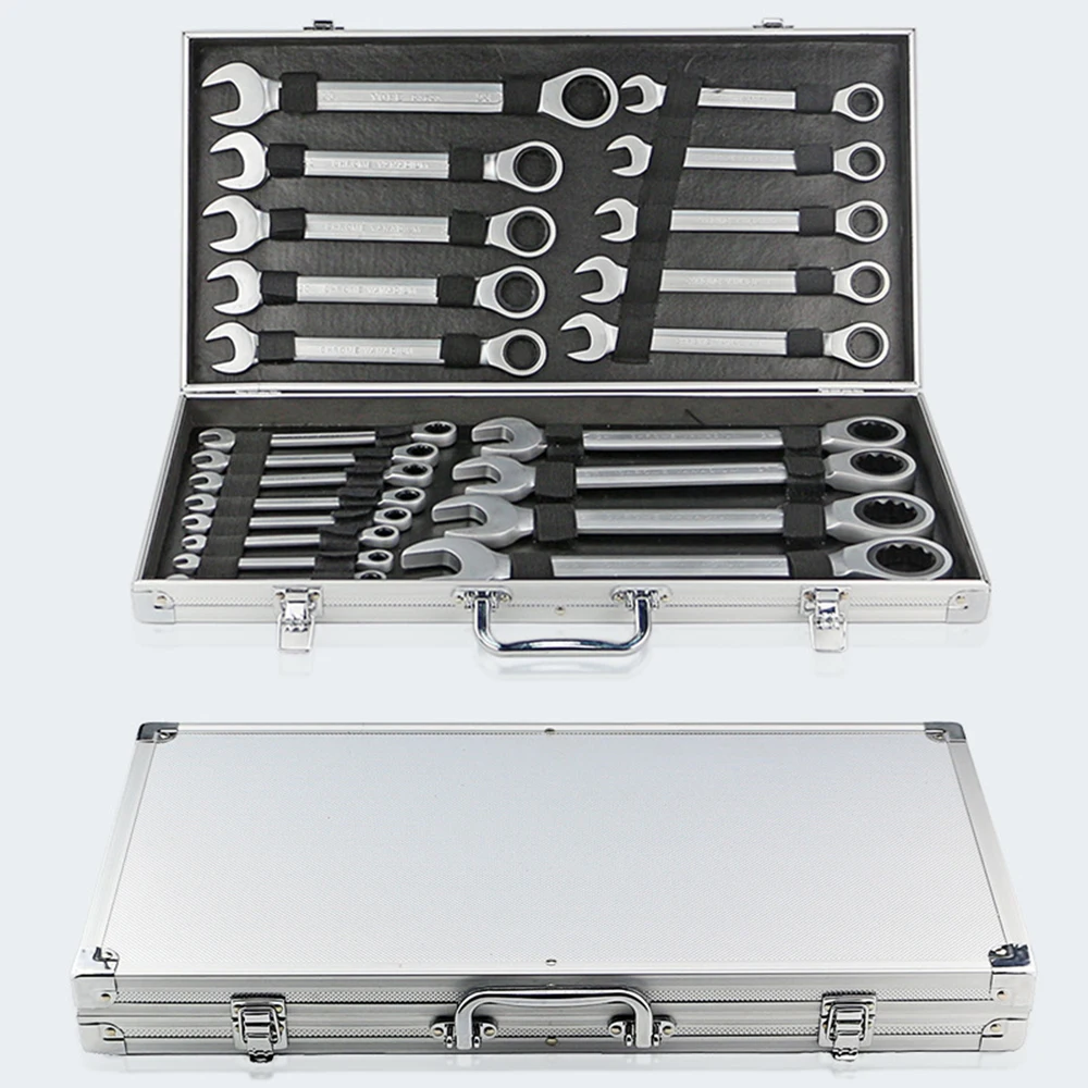 

Ratchet Wrench Tool Set 12/22PCS Set of Combination Tool 72-tooth Combination Universal Wrench Ratchet Double Head Key Spanners
