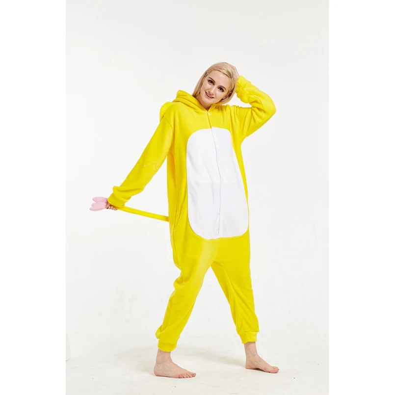 Желтый слон животного Косплэй костюм Onesie Толстовка для взрослых Для женщин Для мужчин Хэллоуин для отдыха и вечеринок флис полной длины