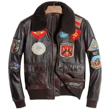 Авиационная летная куртка из натуральной кожи мужская зимняя куртка из овчины Коричневое Пальто B3 пилот тактическая армейская военная куртка размера плюс 4XL 5XL
