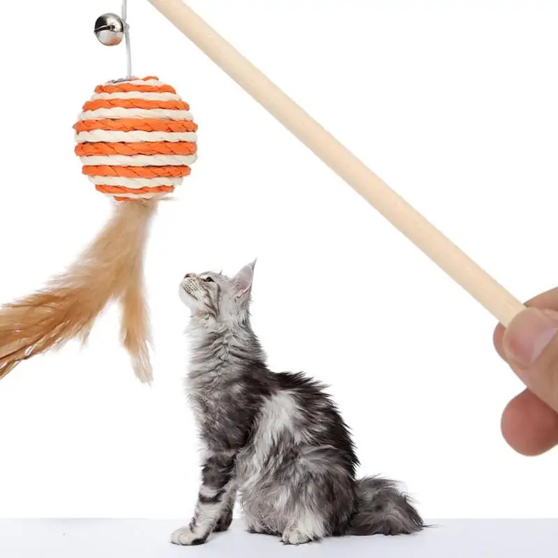 Tease Cats с колокольчиками и палками Tease Cats с палками и палками Tease Cats с палочками кожаные ленты кошки с игрушками Sisa