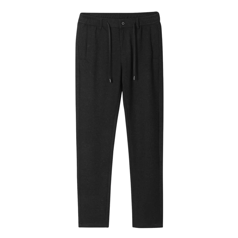 Бренд Enjeolon, Весенние длинные прямые брюки, мужские серые одноцветные повседневные штаны, мужские качественные плотные повседневные штаны для мужчин KZ6327 - Цвет: Charcoal