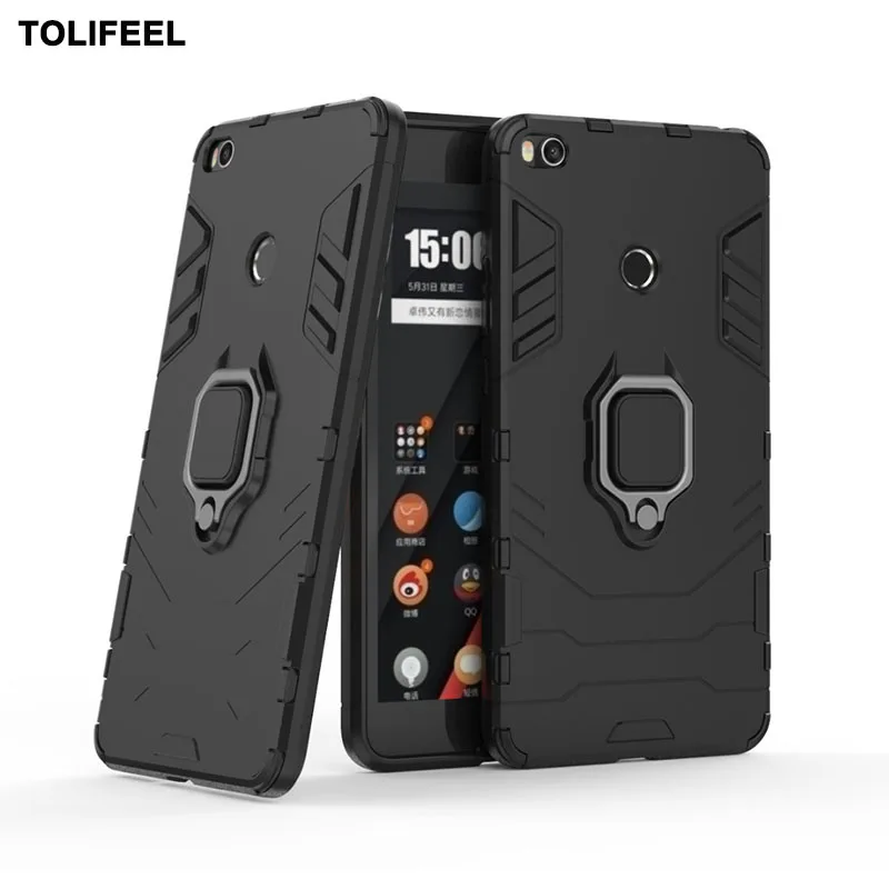 

For Xiaomi Mi Max 2 Case Mi Max2 Cover Armor Back Shockproof Coque Case For Xiaomi Mi Max 2 Magnetic Finger Ring Holder Cases
