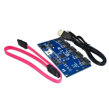 

SATA to SATA Adapter Card 1 to 5 Ports Multiplier Converter Expansion Cards Computer Components