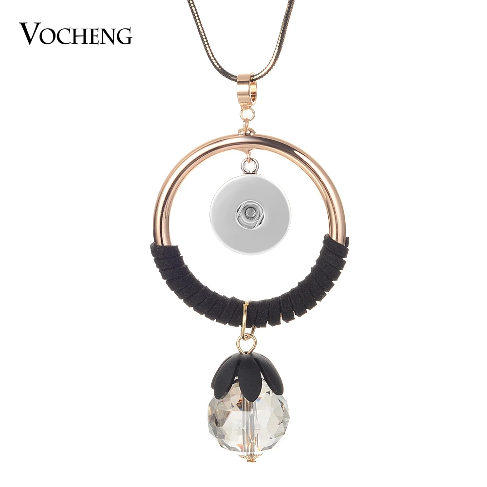 

Newest Vocheng Snap Button Jewelry 18mm Gingersnaps Pendant Necklace Jewelry With 80CM Chain NN-690