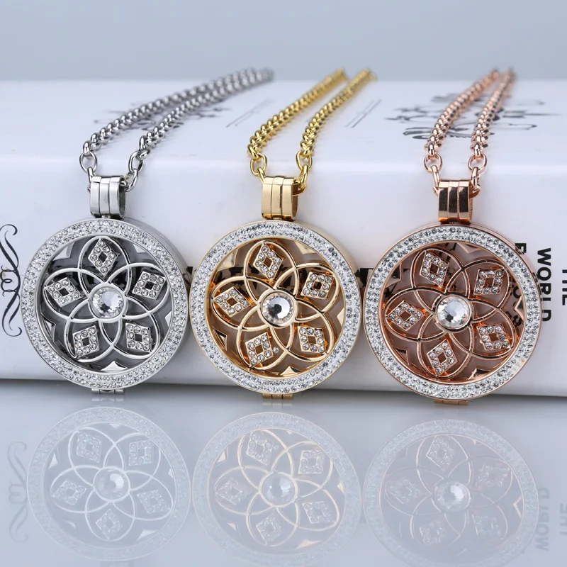 Rose gold my 35mm coin necklace pendant stainless steel 2017 fit 33mm