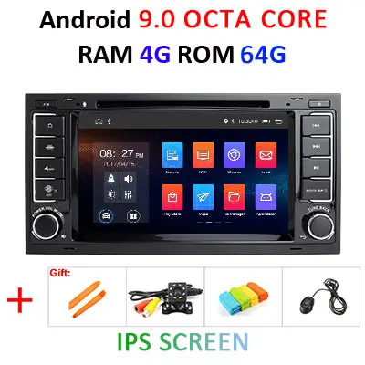 Ips экран DSP 4G 64G 2 din Android 9,0 автомобильный dvd-плеер для VW Touareg T5 Transporter Multivan gps радио мультимедиа навигация ПК - Цвет: 9.0 4G 64G IPS