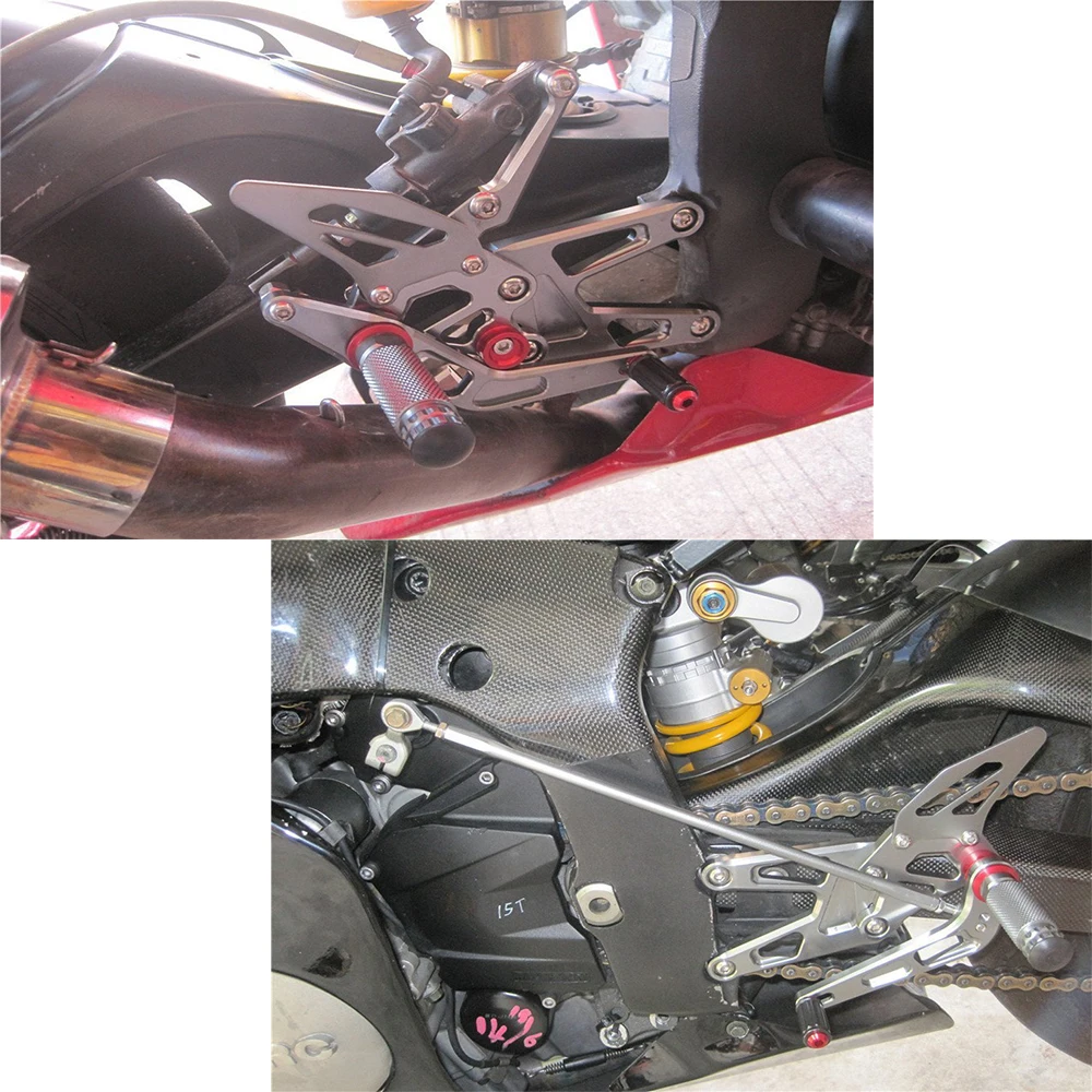 KEMiMOTO YZF R6 регулируемые Задние подножки для Yamaha YZF-R6 2003-2005, YZF R6S 2006-2009 мотоциклетные подножки cnc набор
