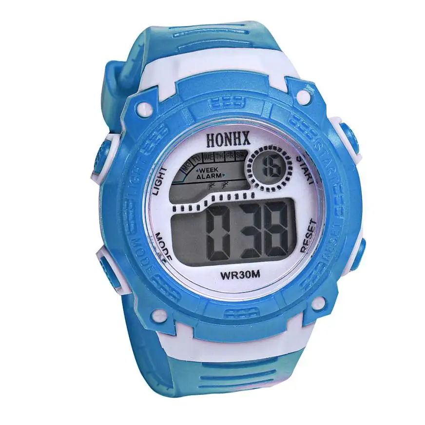 Светодиодный цифровые детские часы, детские часы для девочек и мальчиков, Детские Спортивные кварцевые наручные часы для девочек и мальчиков, подарок Сюрприз# D