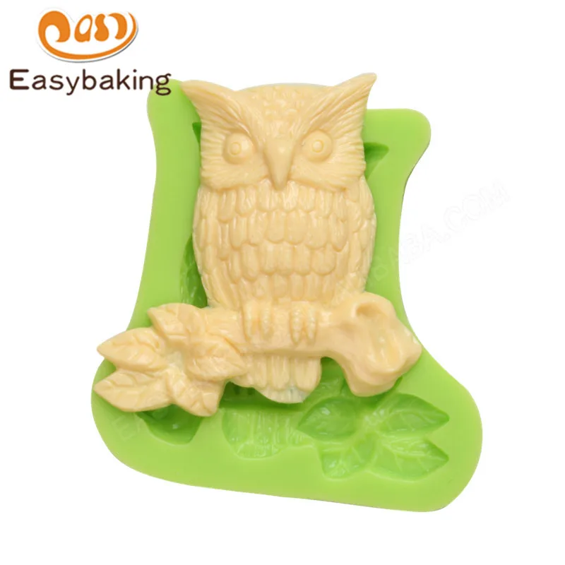 ES-0105 Animal Mould Owl Large Jeweled Fondant Silicone Molds for cake decorating