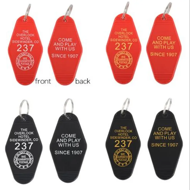 Llavero WKOUD para habitación de HOTEL 237, llavero negro rojo "el brillante", llavero de película de terror, accesorios de cadenas, joyería, regalo de amigos Llavero WKOUD para habitación de HOTEL 237, llavero negro rojo "el brillante", llavero de película de terror, accesorios de cadenas, joyería, regalo de amigos