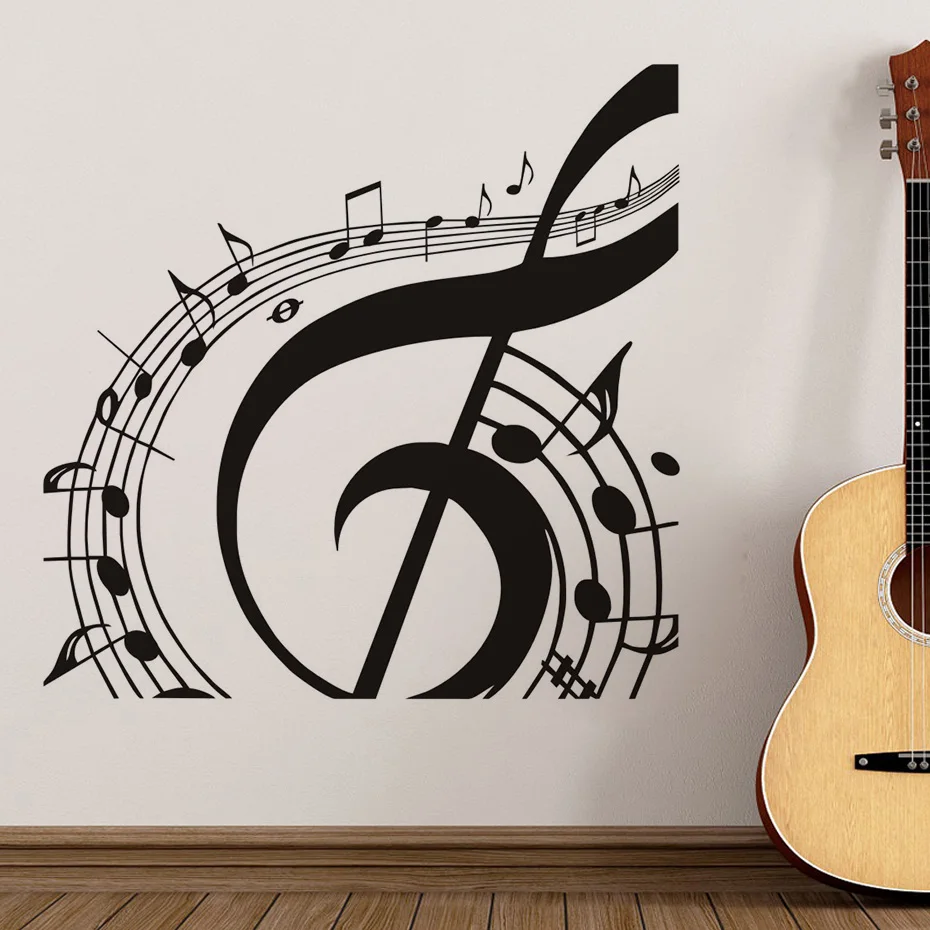 Musical Notation Wall Stickers For Kids Rooms Wall Decals Music Poster Room Vinyl Decoration