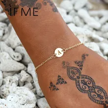 Se me moda carta inicial redonda encantos pulseira & bangle para mulher pulseras capital j k pingente corrente nome pulseiras jóias