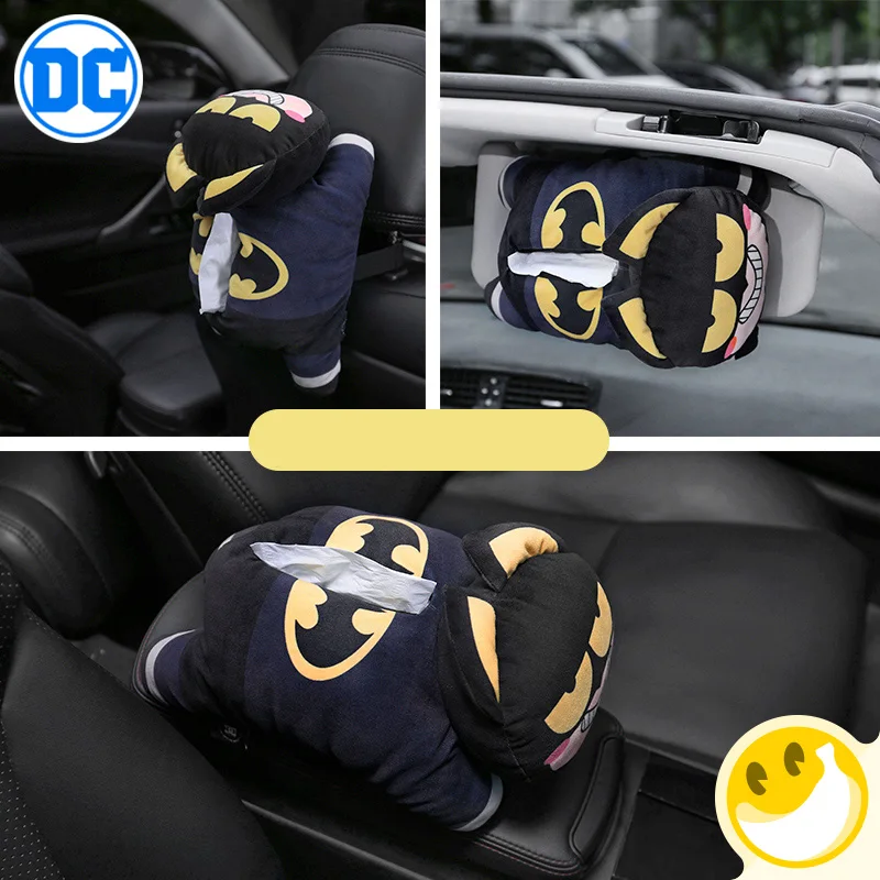  DC Comics Car Tissue Box Hang Armrest Box Superman Batman Flash Creative Cartoon for Universal Size