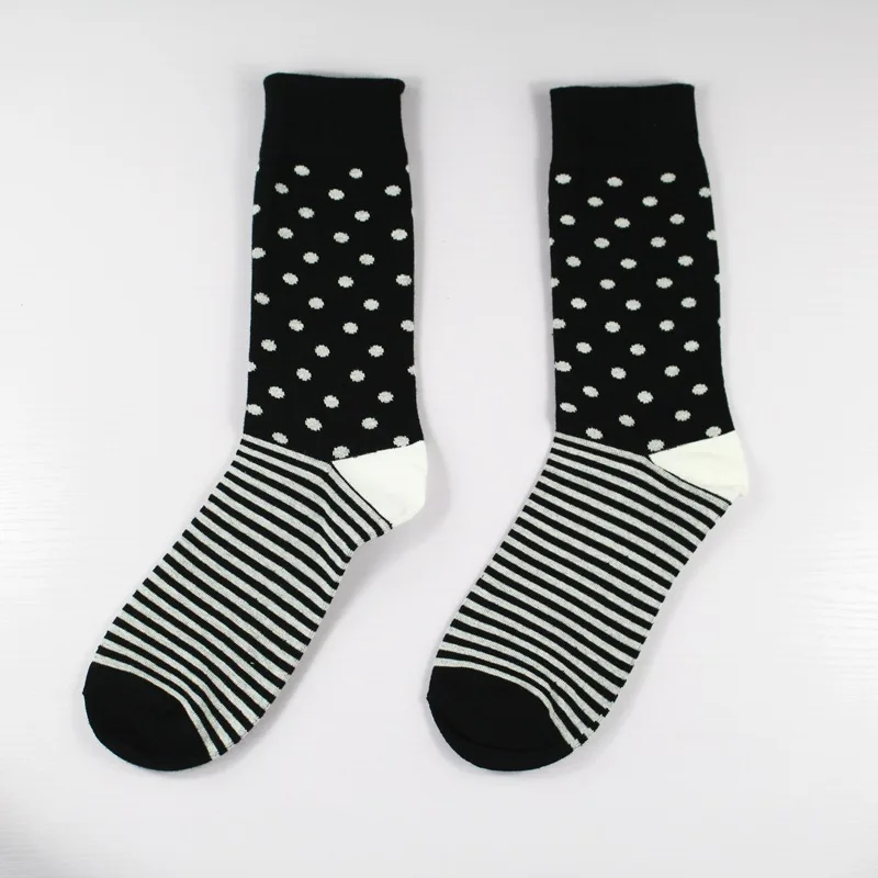 Jump Pioneer High Quality Mens Combed Cotton Socks Men's Casual Happy Fancy Socks Stripes Funny Cool Crew Socks Crazy Sox