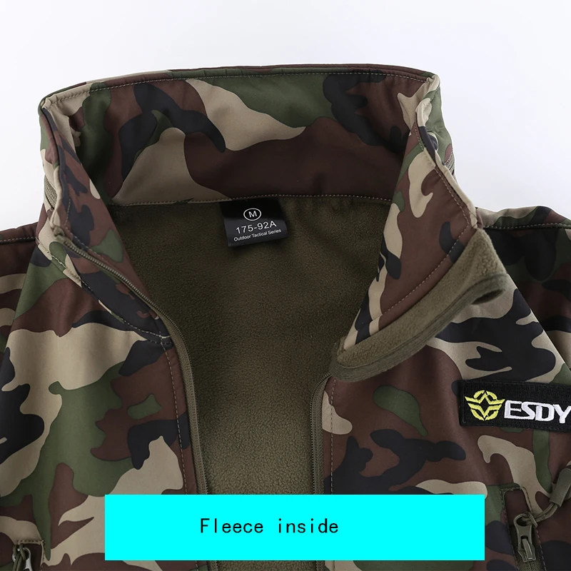 Куртка SoftShell мужская уличная Водонепроницаемая Теплая Охотничья ветровка пальто