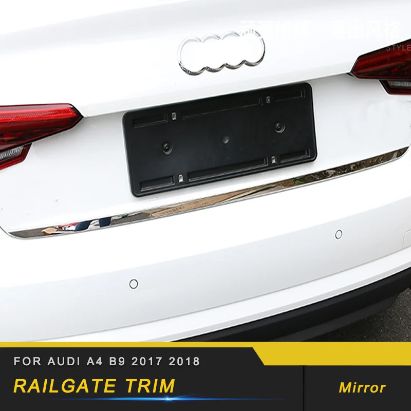 Stainless steel Tail Rear Trunk Lid Cover Trim For Audi A4L A4 2017 2018