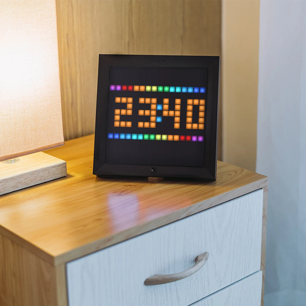  Divoom Pixoo Pixel Art Painel Digital Led Alarme Relógio Bluetooth sem Fio Terno para Android e Ios Sistema Controlado por Aplicativo Diy - Image 3