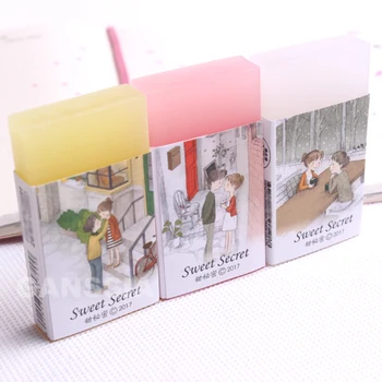 

12pcs/lot Cute series jelly color rubber erasers Lovely pencil eraser Office Escolar school stationery supplies (ss-1460)