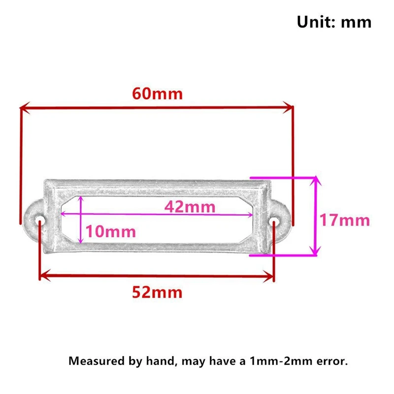 40 набор для офиса и библиотеки Рамочка для ящиков карта-шкаф метка металлический держатель этикеток рамка (Серебряный тон)