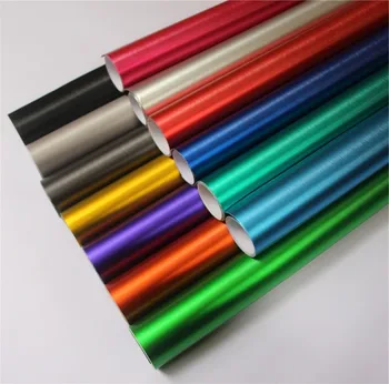 

Brushed Metallic Vinyl Wrap Film Matte Brushed Chrome Car Wrapping Foil Sticker Sheet For Motor Computer Furniture Auto Graphic