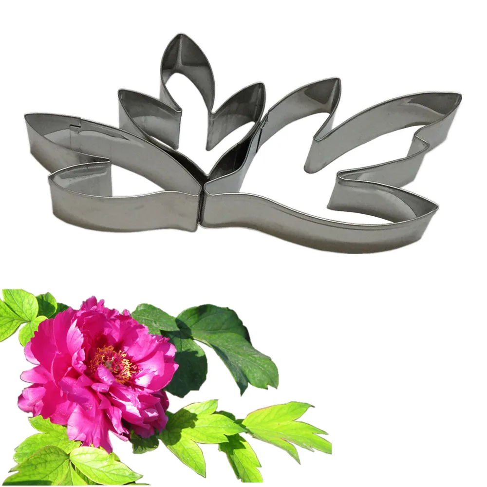 3pcs/set Stainless Steel Peony Leaf Biscuit Cookie Cutter Fondant Cake