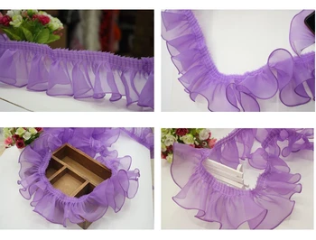 

1Yard/Lot Multicolor organza Lace Fabric Appliques Lace Trim for Wedding Dress Sewing Accessories Lace Ribbons 8cm Purple Black