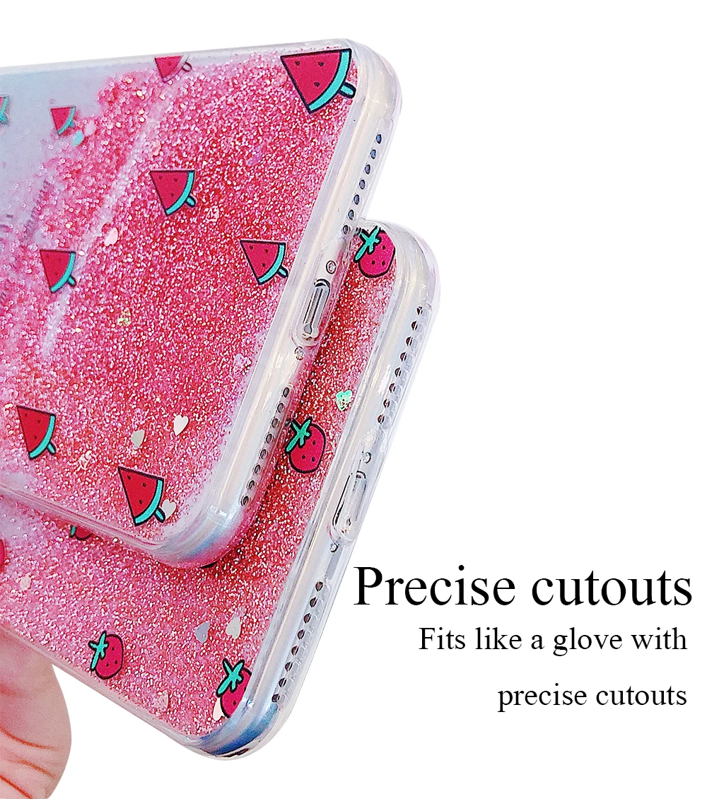 Ascromy For iPhone 7 Case Glitter Strawberry Watermelon Silicone Cover For iPhone XS X 8 Plus 6 6S 7plus 8plus Coque Accessories (2)