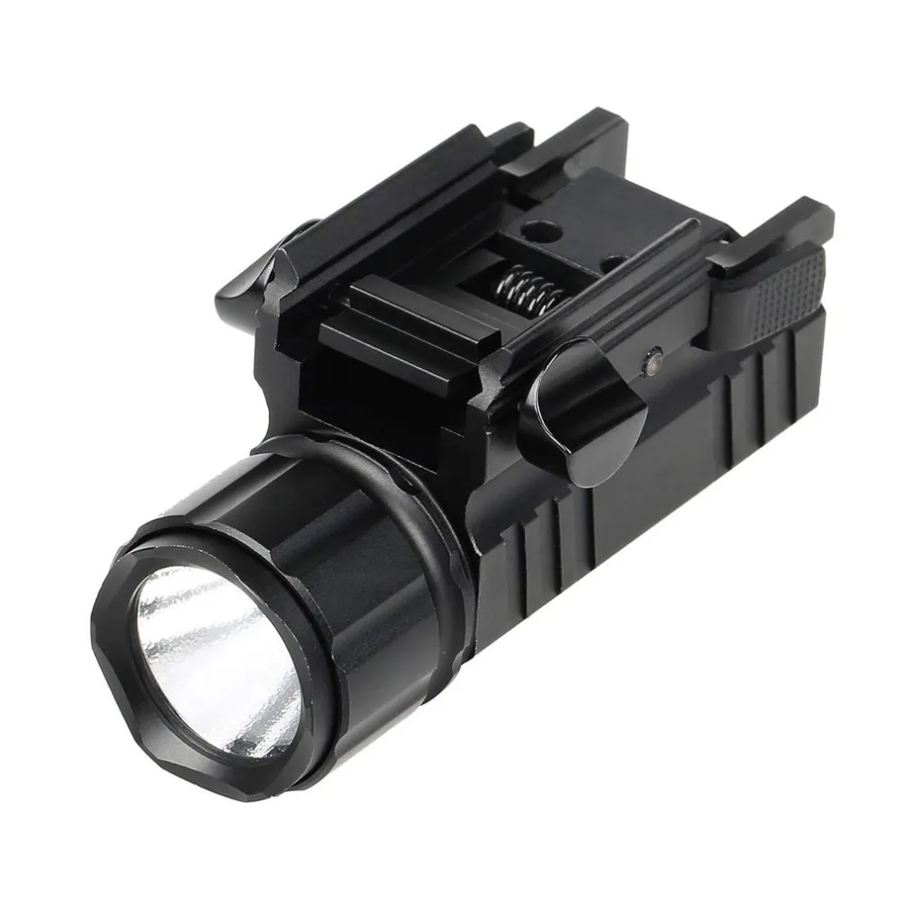 Rechargable Tactical LED Rail Mounted Gun Flashlight with Quick Release