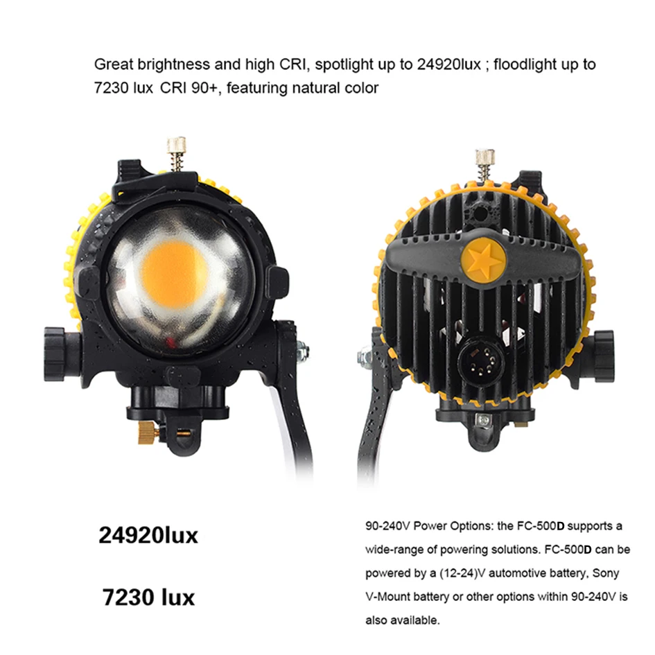  ALUMOTECH 50W LED High CRI 5500/3200K Portable Spotlight For Camera Video Photography Studio Suppor