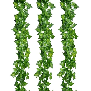 

5Pcs/Set Artificial Fake Creeper Leaves Vines Hanging Plant Large Leaves Garland For Decor Indoor Outdoors