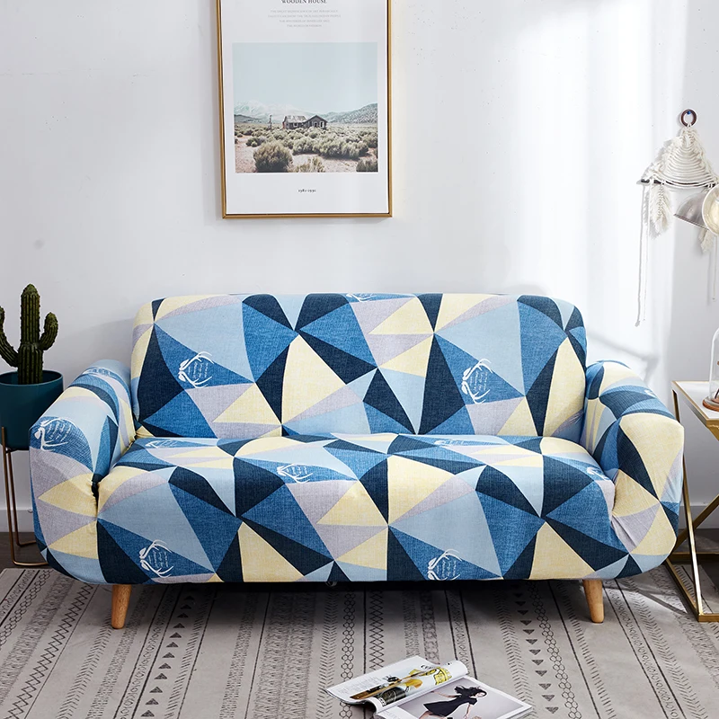 Кресло, диван Чехлы геометрический чехлы для диванов эластичные для домашних животных для гостиной стрейч угловой диван Чехол для дивана один на двоих - Цвет: color 2