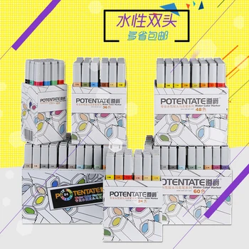 

High Quality Arts Supplies Chisel and Brush Dual Twin Tip Brush Art Markers Art Graphic Design Marker Pen Sets Marcadores