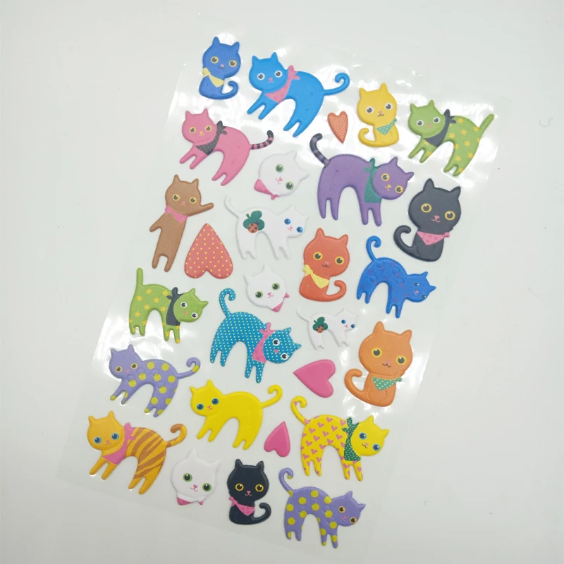 Cats 1 шт./лот, объемные пузырьки, фрукты, животные, ПВХ наклейки/3D киты, кошка, зоопарк, скрапбукинг, наклейка, декоративные наклейки для упаковки, s этикетки - Цвет: Cats