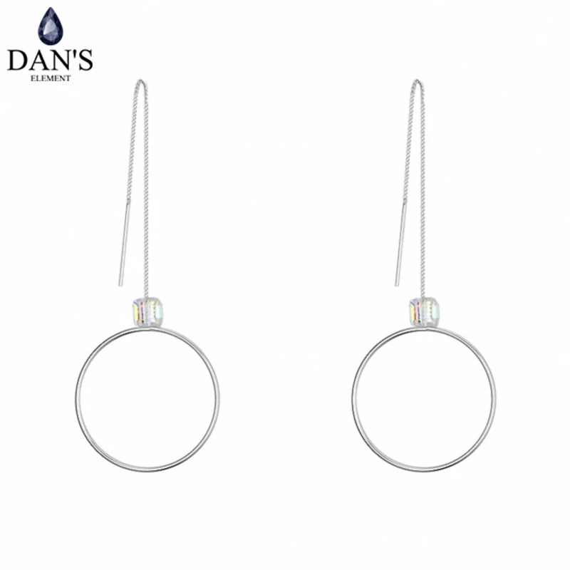 

DAN'S Element Brand 2 colors Real Austrian Crystals From Round trendy Earrings for women Valentine's Gift #124639