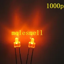 1000 шт 2 мм рассеянный оранжевый рассеивающий светодиодный светодиоды световые очки с оранжевыми стеклами 2 мм широкий/большой угол светодиодный