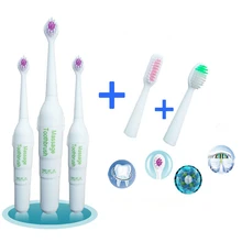 3 Heads Replacement Adult Double Power Electric Toothbrush 360 Degree Rotation Sound Vibration Waterproof Automatic Toothbrush