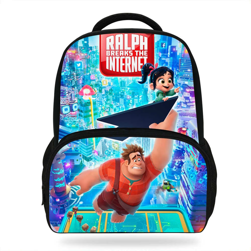 

14inch Cute Print Bag For Boys Girls Wreck-It Ralph breaks the internet School Backpack For Kids Students