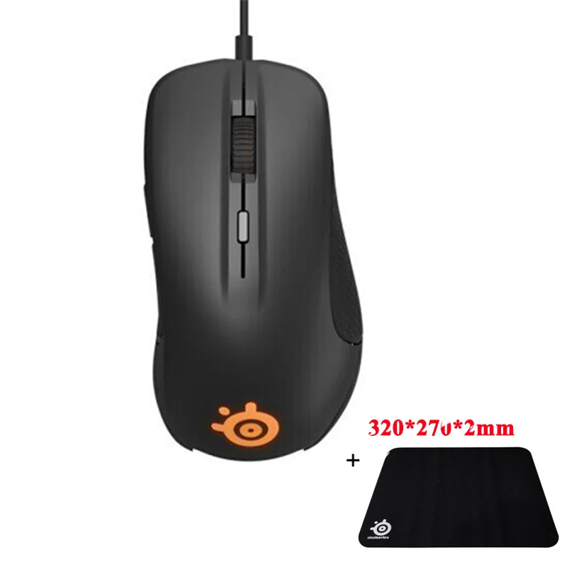 OriginalSteelseries Rival 300 Проводная игровая мышь 6500 dpi RGB светодиодный логотип оптическая игровая мышь USB мыши для Dota 2+ коврик для мыши