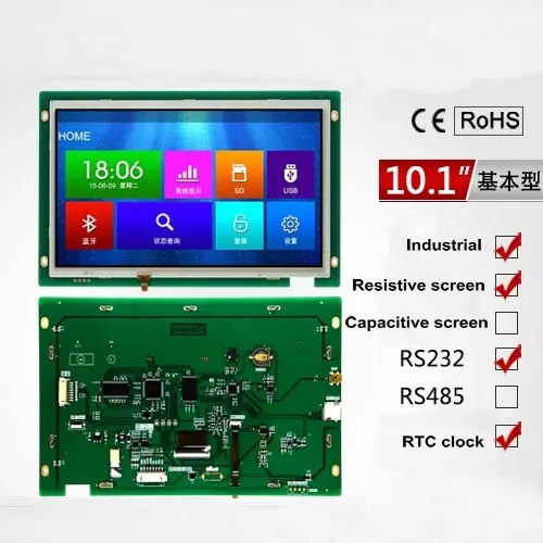 

10.1 Inch Serial Screen Basic Type with Touch 1024*600TFT USB/SD/RTC/5-26V