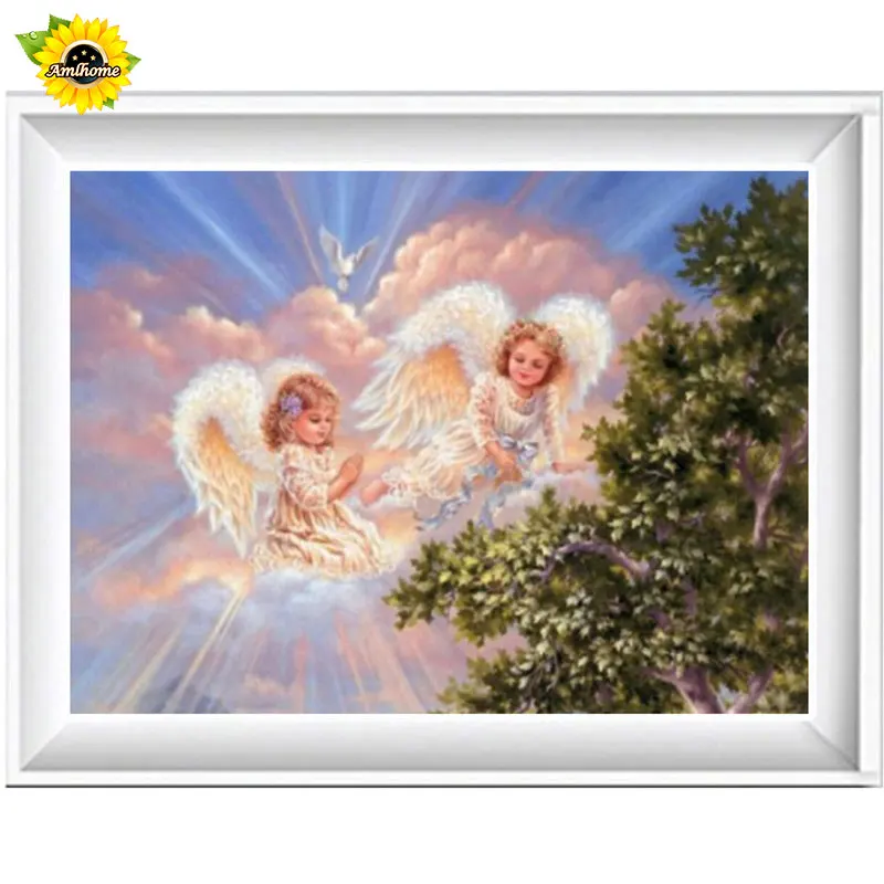 Full Square Drill 5D DIY Diamond Embroidery Angel Baby Painting Cross Stitch Rhinestone Mosaic Home Decor Gift Sale | Дом и сад