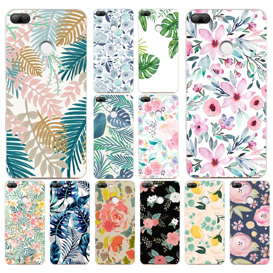 

130A Rose Floral pastel leaves design Soft Silicone Tpu Cover phone Case for huawei Honor 9 Lite 10 p 9 10 lite case